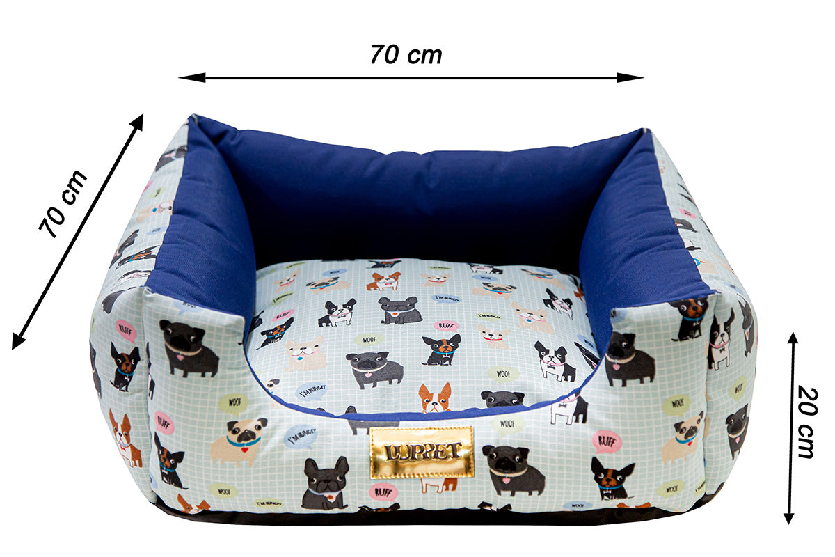 Kit Enxoval Completo para Cachorro 100% Impermeável Luppet Azul Cachorrinho Tam