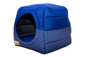 Cama Iglu e Toca Para Cachorro Luppet Luxo Azul Poa G (LP1216-02G)