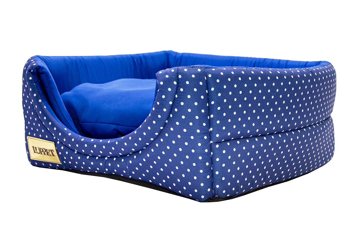 Cama Iglu e Toca Para Cachorro Luppet Luxo Azul Poa G (LP1216-02G)